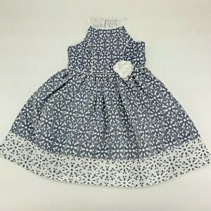 Emily West Gray White Floral Formal Baby Girl’s Dress Kid’s